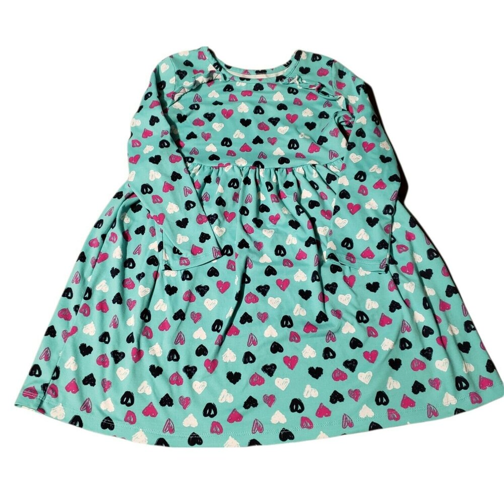 Peanut and Ollie Heart 3/4 Sleeve Dress 5T Ruffle Multi Colored